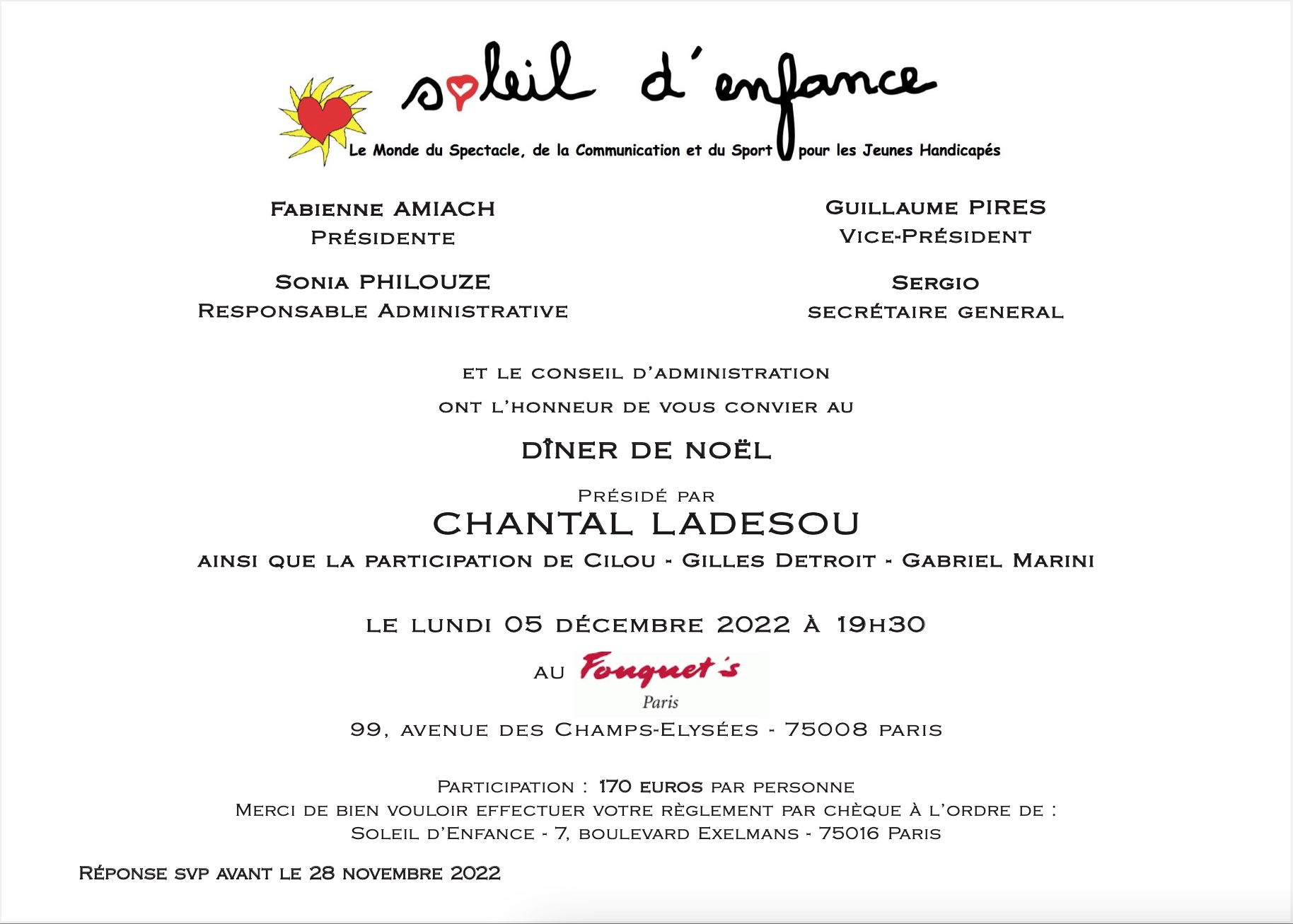 carton invitation soleil d'enfance 2022 verso